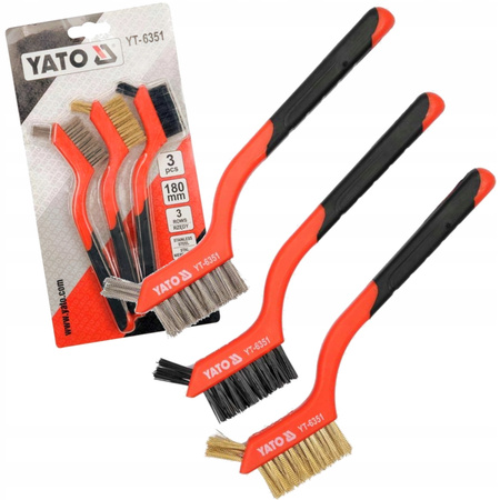 Zestaw szczotek drucianych mosiądz stal nylon Yato YT-6351 szczotki