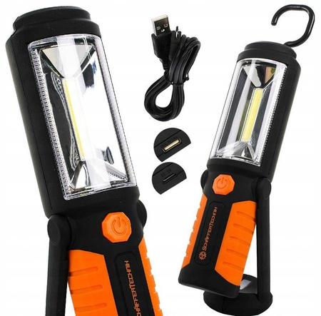 Latarka Warsztatowa lampka lampa COB LED li-lon
