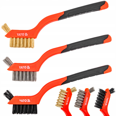 Zestaw szczotek drucianych mosiądz stal nylon Yato YT-6351 szczotki