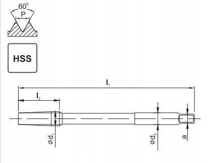 FANAR Gwintownik maszynowy M20 przedłużany (F1-151001-0200)