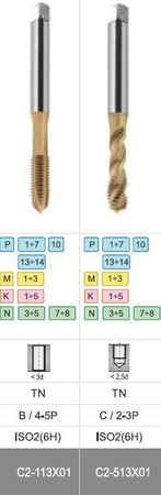 Gwintownik 800X prosty M14-6H DIN-376 B hsse TN