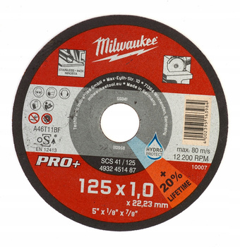 Milwaukee Tarcza cienka do stali PRO+ trwała precyzyjna 125mm X 22,23mm