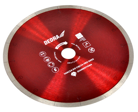 Tarcza diamentowa do gresu płytek Dedra do twardej ceramiki 200x25,4 mm