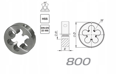 Narzynka drobnozwojna HSS 800 M16x1,25 FANAR