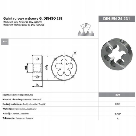 Narzynka G 3/8 HSS 800 Fanar