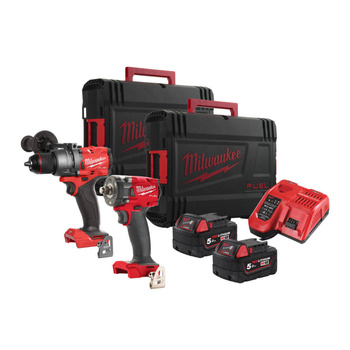 Zestaw POWERPACK M18™ FUEL™, M18 FPD3, M18 FIW2F12, 2 x 5.0 Ah + ładowarka, w walizce Milwaukee
