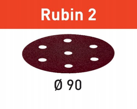 Festool Krążki ścierne STF D90/6 P60 RU2/50 Rubin 2