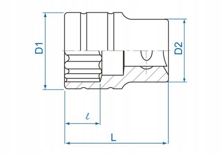 Nasadka krótka 1/2", 6-kątna 12mm King Tony
