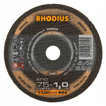 Tarcza tnąca do metalu stali 75mm Rhodius 206803 75x10 mm mała 1szt