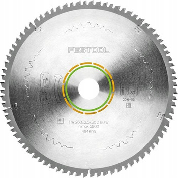 Festool Tarcza pilarska HW 260x2,5x30 W80 WOOD FINE CUT