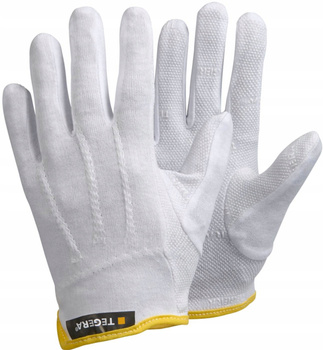 Tegera Rękawice monterskie ochronne bawełniane białe materiałowe robocze 8127 rozmiar 7 - S 1 para