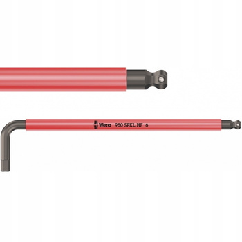 MULTICOLOUR KLUCZ TRZPIENIOWY DŁUGI Z KULKĄ, METRYCZNY 6X172mm WERA