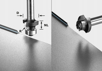 FESTOOL Frez zaokrąglający S8 HW R3 D22-KL OFK 3,2 mm 8 mm