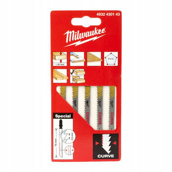 Brzeszczoty do Drewna T CURVE 75mm 5szt MILWAUKEE