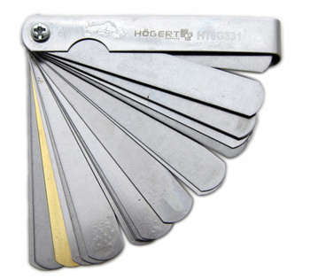 Szczelinomierz listkowy 0.038-0.889mm 31 płytek HT8G331 HOGERT