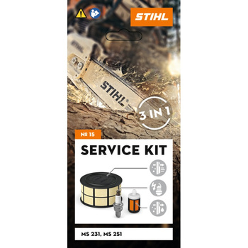 Zestaw serwisowy  filtr powietrza paliwa świeca do pilarek spalinowych KIT 15 do MS 231, MS 251 STIHL 