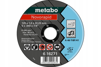 Tarcza tnąca do metalu stali Metabo 616271000 125x22,2mm -1szt