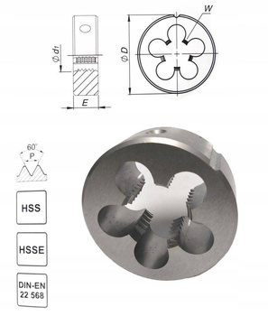 NARZYNKA M12x1,25 GWINT METRYCZNY DROBNOZWOJNY 800