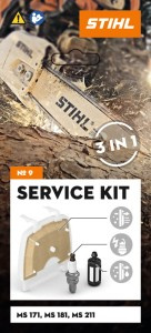 Zestaw serwisowy  filtr powietrza paliwa świeca do pilarek spalinowych KIT 9 do MS 171, MS 181, MS 211 STIHL 
