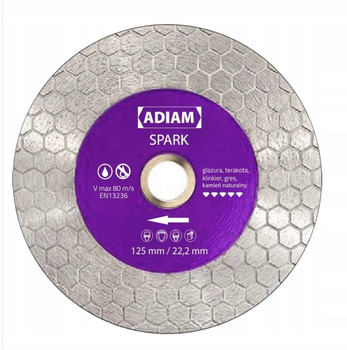 Tarcza diamentowa do cięcia i szlifowania Adiam Spark 125 x 22,22mm