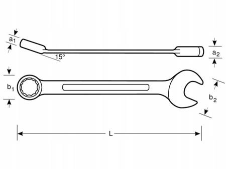 Klucz Płasko-oczkowy z Grzechotką 15mm 1RM Bahco